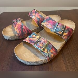 Haflinger Andrea Sandal, Red / Multi-Vibrant, Women’s Size 39